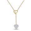 Image 1 : Womens Round Diamond Threaded Heart Necklace 1/6 Cttw 14kt Yellow Gold - REF-25N9F