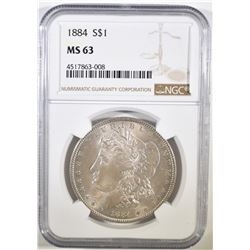 1884 MORGAN DOLLAR, NGC MS-63