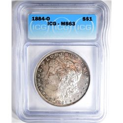 1884-O MORGAN DOLLAR, ICG MS-63