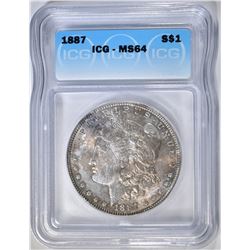 1887 MORGAN DOLLAR ICG MS-64