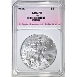 2015 AMERICAN SILVER EAGLE PNA PERFECT GEM BU