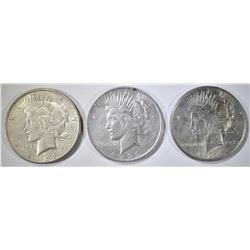 3-CIRC PEACE DOLLARS