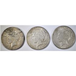 1923, 1923-S & 26-S CIRC PEACE DOLLARS