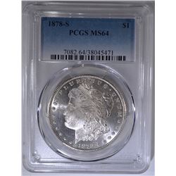 1878-S MORGAN DOLLAR PCGS MS-64