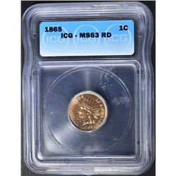 1865 INDIAN CENT ICG MS-63 RD