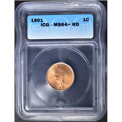 1901 INDIAN CENT ICG MS-64+ RD