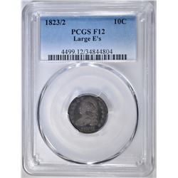 1823/2 LARGE E'S BUST DIME  PCGS F-12