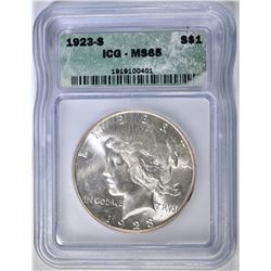 1923-S PEACE DOLLAR ICG MS-65