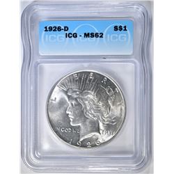 1926-D PEACE DOLLAR ICG MS-62