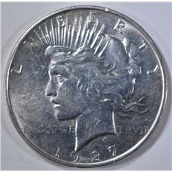 1927-D PEACE DOLLAR, AU/BU