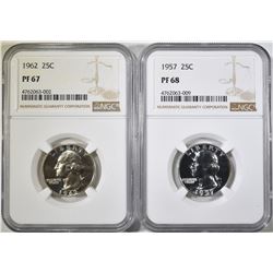 LOT OF 2 NGC PROOF WASHINGTON QUARTERS: