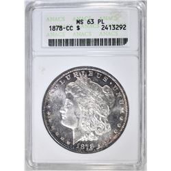 1878-CC MORGAN DOLLAR ANACS MS-63 PL