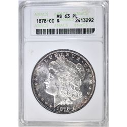 1878-CC MORGAN DOLLAR  ANACS MS-63 PL