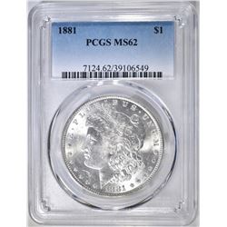 1881 MORGAN DOLLAR PCGS MS-62