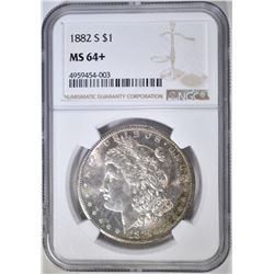 1882-S MORGAN DOLLAR  NGC MS-64+