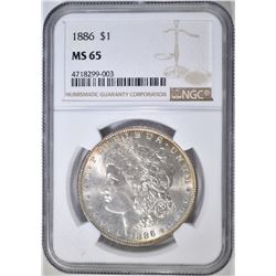 1886 MORGAN DOLLAR NGC MS-65