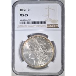 1886 MORGAN DOLLAR  NGC MS-65