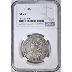 1813 BUST HALF DOLLAR NGC VF-20
