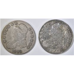 LOT OF 2 BUST HALF DOLLARS: