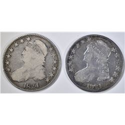 LOT OF 2 BUST HALF DOLLARS: