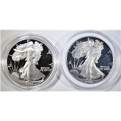 1986-S & 1991-S PROOF AMERICAN SILVER EAGLES