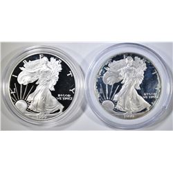 2 1999-P PROOF AMERICAN SILVER EAGLES