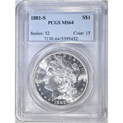 1881-S MORGAN DOLLAR PCGS MS-64