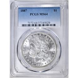 1887 MORGAN DOLLAR PCGS MS-64