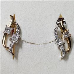 14K YELLOW GOLD DIAMOND EARRINGS