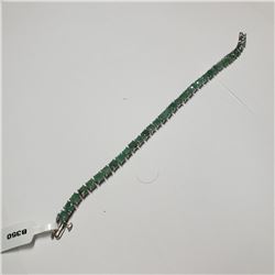 SILVER EMERALD BRACELET 7"