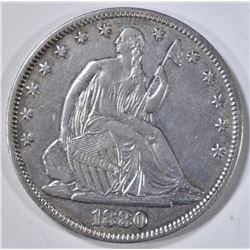 1880 SEATED LIBERTY HALF DOLLAR AU