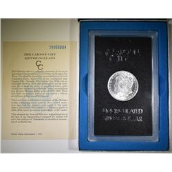 1878-CC MORGAN DOLLAR GSA BOX AND CERT