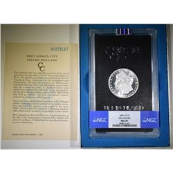 1881-CC MORGAN DOLLAR GSA BOX AND CERT NGC MS-64+