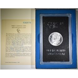 1882-CC MORGAN DOLLAR GSA BOX AND CERT