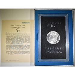 1883-CC MORGAN DOLLAR GSA BOX AND CERT