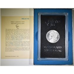 1884-CC MORGAN DOLLAR GSA BOX AND CERT