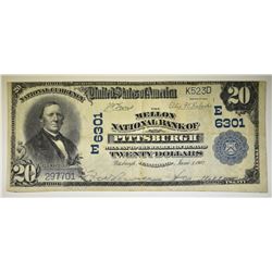 1902 $20 NATIOAL CURRENCY PITTSBURGH PA.