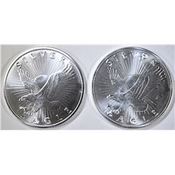2-SUNSHINE MINT ONE OUNCE SILVER ROUNDS
