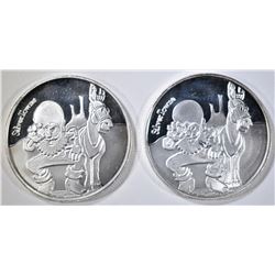2-SILVERTOWNE PROSPECTOR ONE OUNCE SILVER ROUNDS
