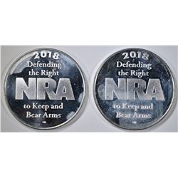 2-NRA ONE OUNCE .999 SILVER ROUNDS