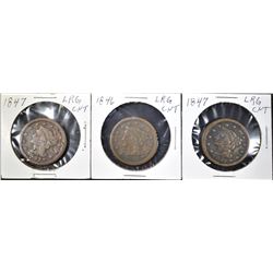 LOT OF 3 LARGE CENTS: