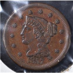 1857 LARGE CENT  AU