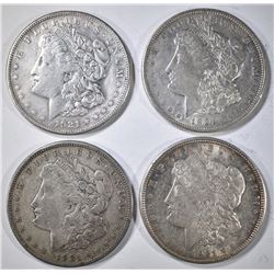 4- VF MORGAN DOLLARS, 3- 1921-D & 1- 1921-S