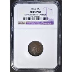 1866 INDIAN HEAD CENT, NGC AU DETAILS