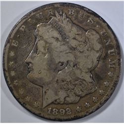 1892-CC MORGAN DOLLAR VG