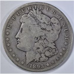 1893-CC MORGAN DOLLAR, VG