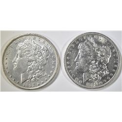 1889-O & 1892 MORGAN DOLLARS, XF