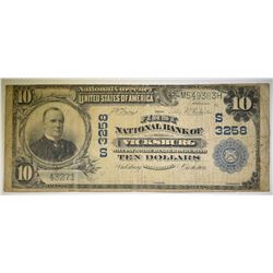 1902 $10 1ST NATIONAL BANK VICKSBURG PLAIN BACK