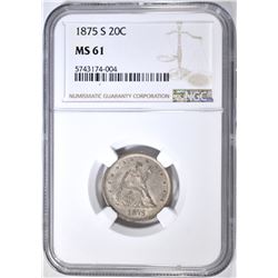 1875-S 20 CENT PIECE NGC MS-61