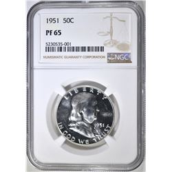 1951 FRANKLIN HALF DOLLAR NGC PF-65